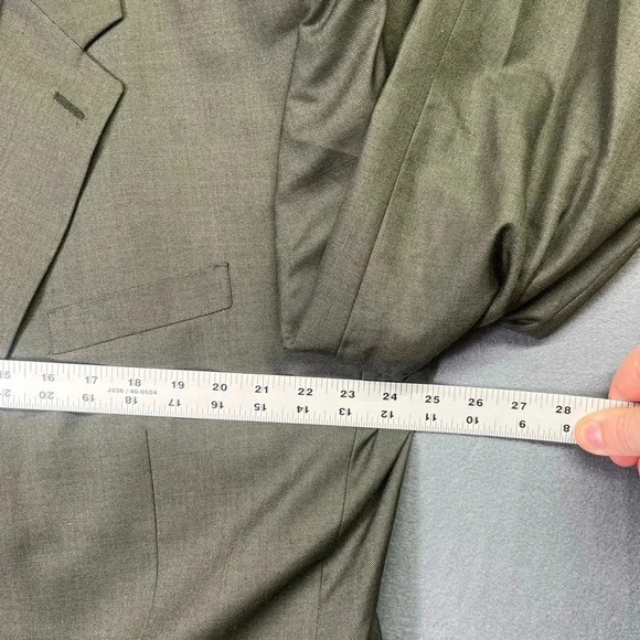 Albert Nipon Wool Silk Blend Blazer Sports Coat Mens 48 Regular Dark Gray Black - Picture 6 of 9